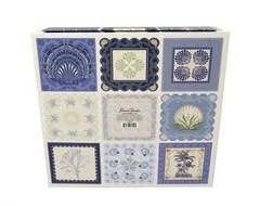 Punch Studio Keepsake Flip Top Nesting Box Blue Seashells 28259 Large New