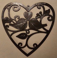 Wall Art – Love Birds with Heart in Black (Approx. 9in diameter)