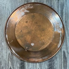 Large Copper Silver Etched Decorative Plate 17in