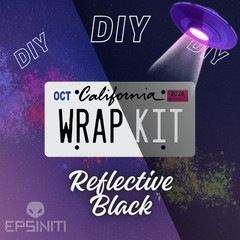Black Reflective California Plate Wrap DIY Kit
