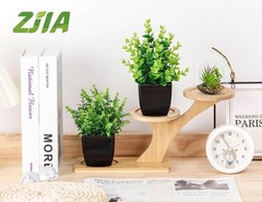 ZJIA 2 Pack Small Fake Plants Black Bathroom Accessories for Home Bedroom