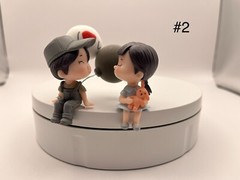 Cute Couple Mini Figure Statue Car Dashboard Decor Cartoon Interior Ornaments
