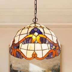 Vintage Tiffany Restaurant/living Room/bar Colored Glass Pendant, 12 In New Lamp