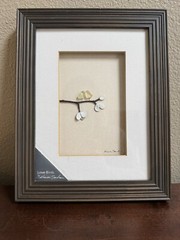 Love Birds By Sharon Nowlan Greywash 8 x 10 Wood and Glass Wall Art Sign