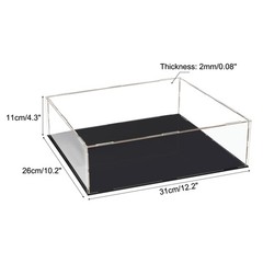11.8×9.8×3.9inch Acrylic Clear Display Box Dustproof Showcase Cube Collectibles