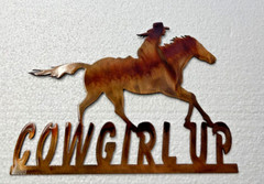 Cowgirl Up Western Metal Wall Art 12″ x 10″