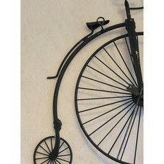 Vtg High Wheel Bicycle Wall Decor Small Black Victorian Penny Farthing Metal