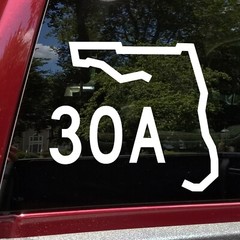 30A Florida Highway Vinyl Decal | Scenic Beach Coastal Walton | Die Cut Sticker