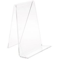 Plymor Clear Acrylic Book Easel with 1.375″ Flat Ledge, 4.75″ W x 4.75″ D x 6″ H