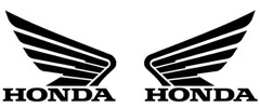 PAIR OF HONDA WING LOGOS FOR MOTORCYCLE PETROL FUEL TANK ETC – CHOOSE SIZE – L/R