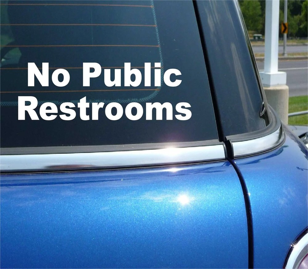 NO PUBLIC RESTROOMS DECAL STICKER BUSINESS RETAIL STORE BATHROOM DOOR WINDOW