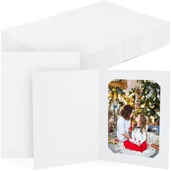 50 Pack 4×6 5×7 White Photo Folders Cardboard Picture Frame Event Cards Wedding