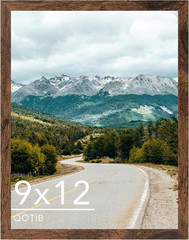 Deep Brown 9×12 Wood Picture Frame for Wall or Tabletop, Horizontal/Vertical