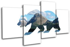 Bear Canada Forest Nature Animals MULTI CANVAS WALL ART Picture Print