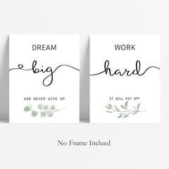 Motivational Unframed Wall Art Prints – Set of 4 Inspirational Designs for Home