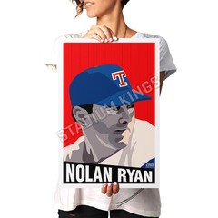 Nolan Ryan Baseball Card Checklist Poster Art Print- 11×17 in.