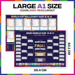 World Cup 2026 Wall Chart A1 Poster – Folded Football Tournament Chart – Incl…