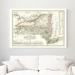 Old Map of New York 1844 – Vintage New York Art