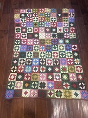 Colorful Granny Square Afghan. 54” X 37”. Rectangular.