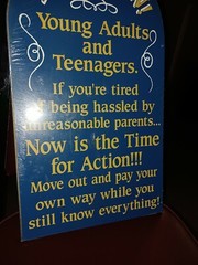 Vintage ATTENTION YOUNG ADULTS AND TEENAGERS Humorous wooden sign NISP! 19X11