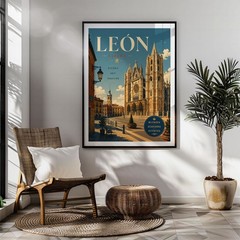 León Travel Poster Print, Wall Decor
