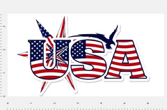 United States of America Custom Sticker 4″ x 7″ Sheet Stars Stripes Eagle US USA
