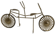 Bicycle Built For 2 Golden Decorative Bike Art Metal Sculpture 12X6″ Home Decor
