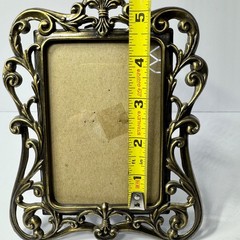 Burnes of Boston Ornate Gold Scroll Metal 3×4.5 Picture Frame Victorian Style