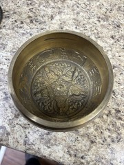 Vintage Brass Singing Bowl Meditation Sound Tibetan Style 4” Wide