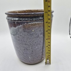 VINTAGE HAND THROWN STUDIO ART POTTERY GLAZED UTENSIL HOLDER JAR VASE
