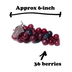 Artificial Medium Grape Cluster 6-inch Plastic Decorative Grapes Fake Green Red