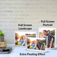 [3-Pack] SimbaLux® Acrylic Photo Frame 5” x 7” Free Standing Magnetic Lock