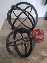 (Set of 3) Metal Sphere Black with Touches of Gold Crossings Decorate with Style