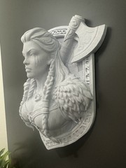 Valkyrie Wall Bust Viking Shield Maiden Norse Mythology Decor Sculpture 9x8x3”