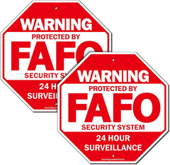 Protected by FAFO Security Sign 2 Pack Reflect Aluminum 10″ Outdoor Yard Warning