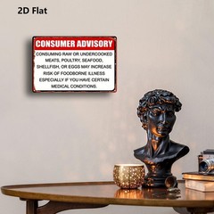 20.32*30.48 cm Metal Sign, Food Safety Warning