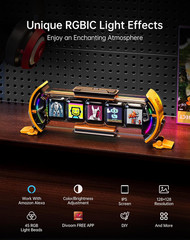 Cyberpunk Digital Clock with Smart App, RGB LED, and Pixel Art Decor – Yellow
