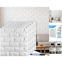 Self-Adhesive 3D White Brick Wall Panels – 29.06 sq ft for Easy Modern Decor