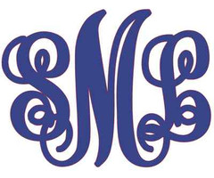 Script Monogram- Great gift idea for Yeti, Cellphones, Auto, Laptop