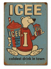 Icee Drink Vintage Sign Retro Metal Wall Decor 12″ X 8 » Slushie Polar Bear