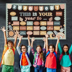 Classroom Bulletin Board Set Boho Motivational This is Your Year Decoration R…