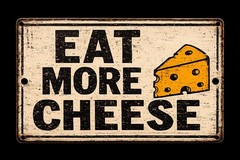 Eat More Cheese Vintage Metal Sign Funny Kitchen Farmhouse Decor