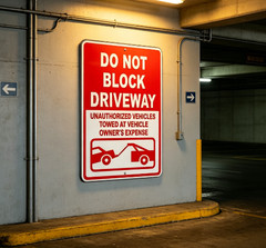 «Do Not Block Driveway» Metal Sign, No Parking Towing Warning Plaque Street