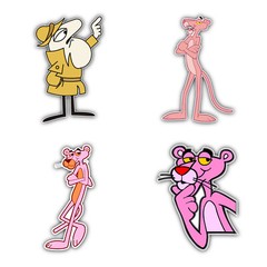 Pink Panther Cartoon Set Of 4 Vinyl Sticker Decal – 5» longer side ID:2