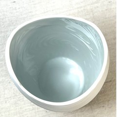 White Textured Ceramic Vase Sculptural Modern Asymmetrical Neutral Decor