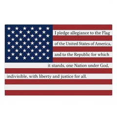 American Flag With The Pledge Of Allegiance Sticker Freedom 4” Wide X 2.6” Tall