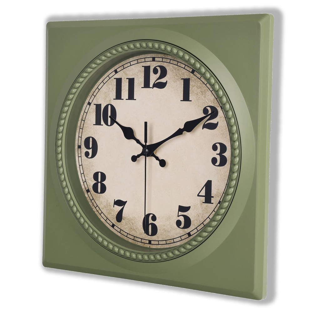 Vintage Wall Clock 1950s Style Retro 50’s Mid Century Square Battery Operated