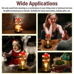LED Rose Gifts for Women Flowers Rose in Glass Dome Birthday Valentines Day Gift