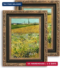 5×7 Picture Frame, Ornate Embossing 5 x 7 Frame with Tempered Real Glass, Tablet