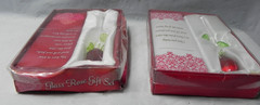 2 Glass Rose Gift Sets bent boxes